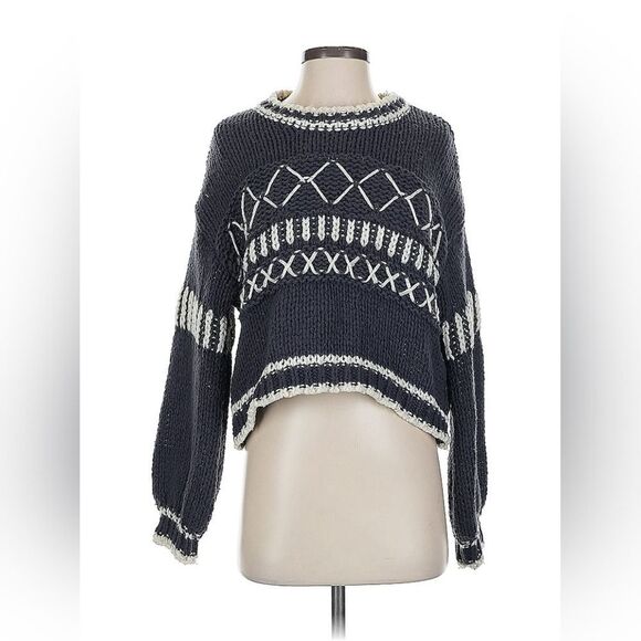 Lane 201 Navy and White Women's Vintage Style Sweater - Picture 1 of 2
